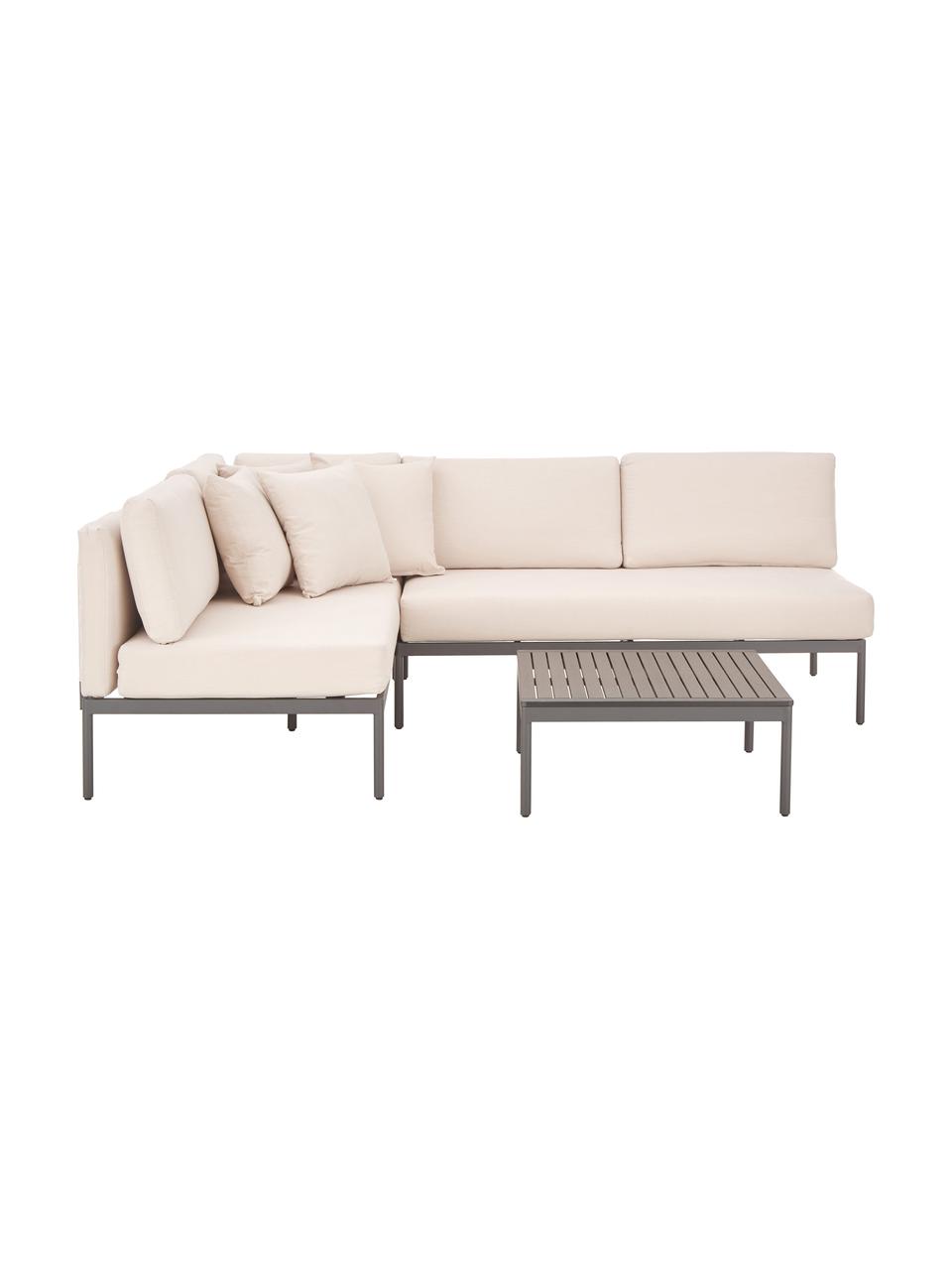 Set lounge para exterior Linden, 2 pzas., Tapizado: 100% poliéster Alta resis, Estructura: metal con pintura en polv, Tablero: material compuesto de mad, Estructura: metal con pintura en polv, Gris oscuro, beige, Set de diferentes tamaños