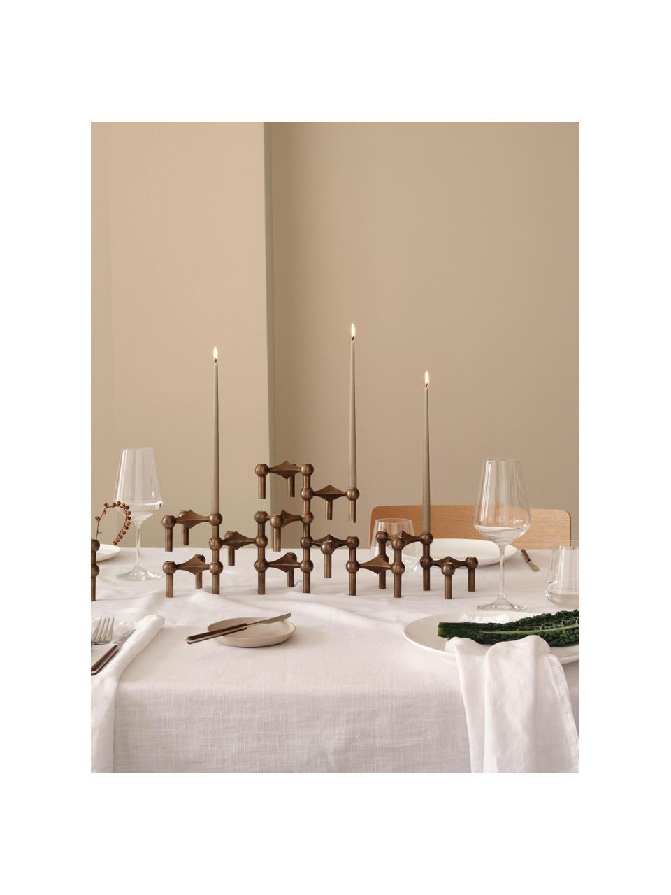 Set di 3 candelabri Stoff Nagel, Ottone spazzolato, Ottone opaco, (1 pezzo) Ø 10 x Alt. 7 cm