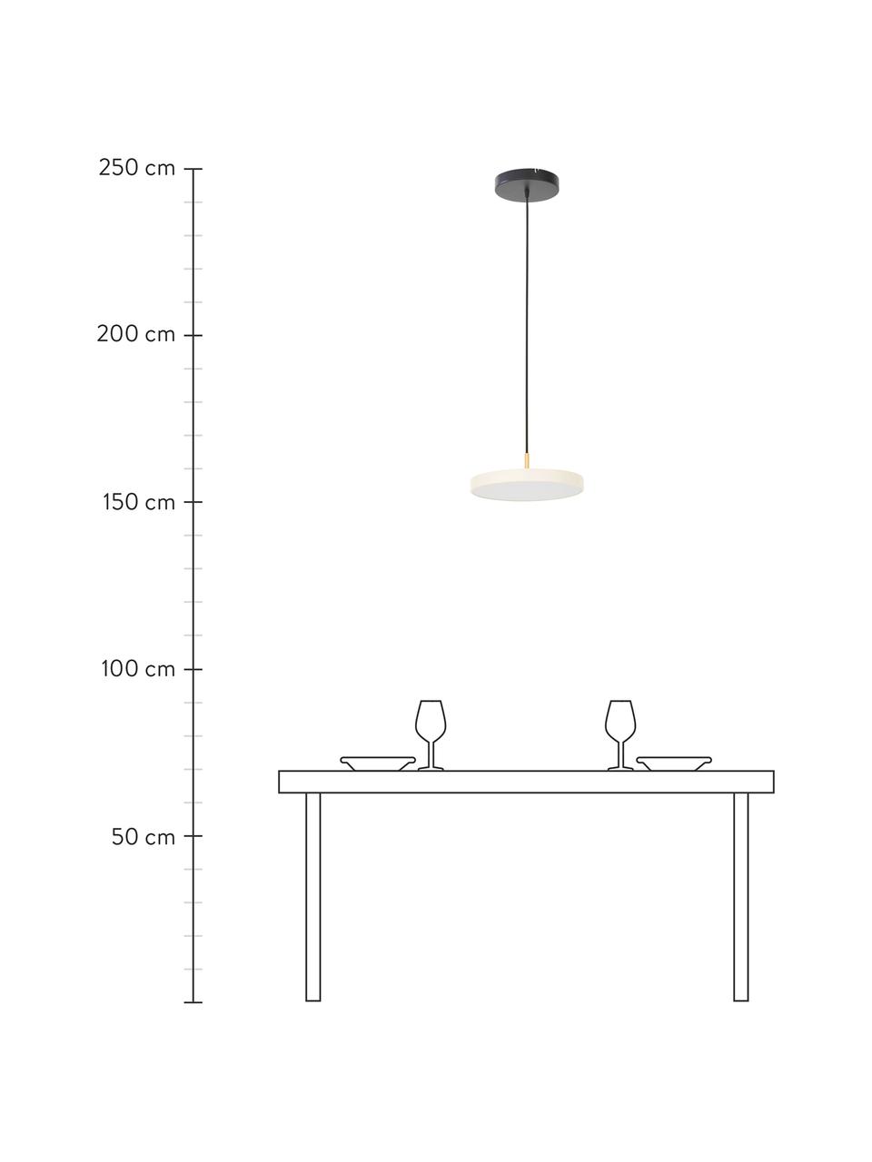 Suspension LED design Asteria, Blanc perle, couleur dorée, Ø 31 x haut. 14 cm