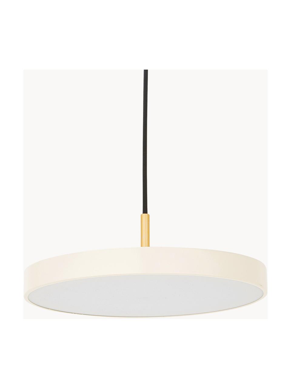 Lámpara de techo LED de diseño Asteria, Pantalla: aluminio pintado, Cable: plástico, Blanco perla, dorado, Ø 31 x Al 14 cm