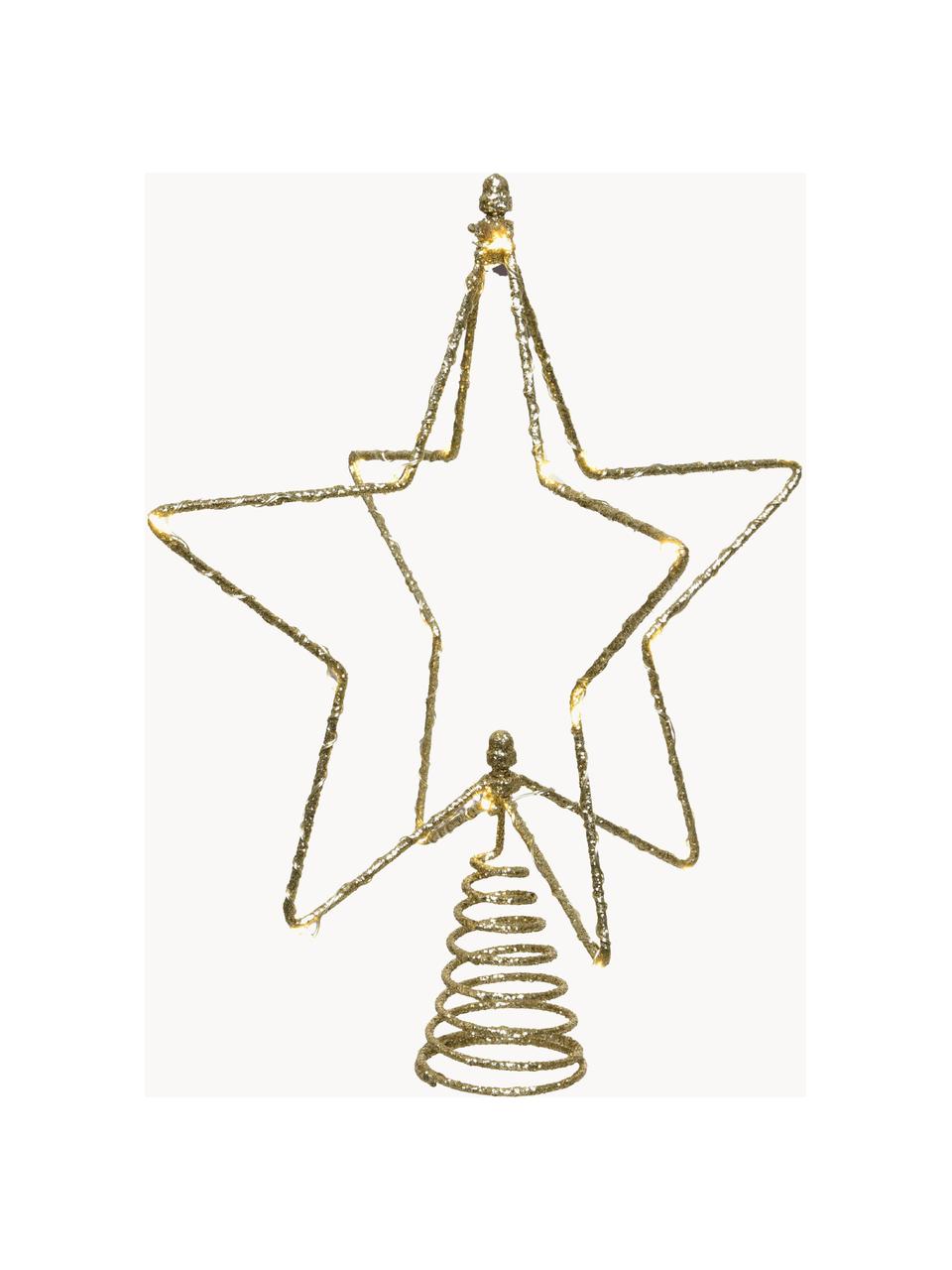 Estrella punta de Árbol de Navidad luminosa LED Bono, 25 cm, Metal, Dorado, An 20 x Al 25 cm