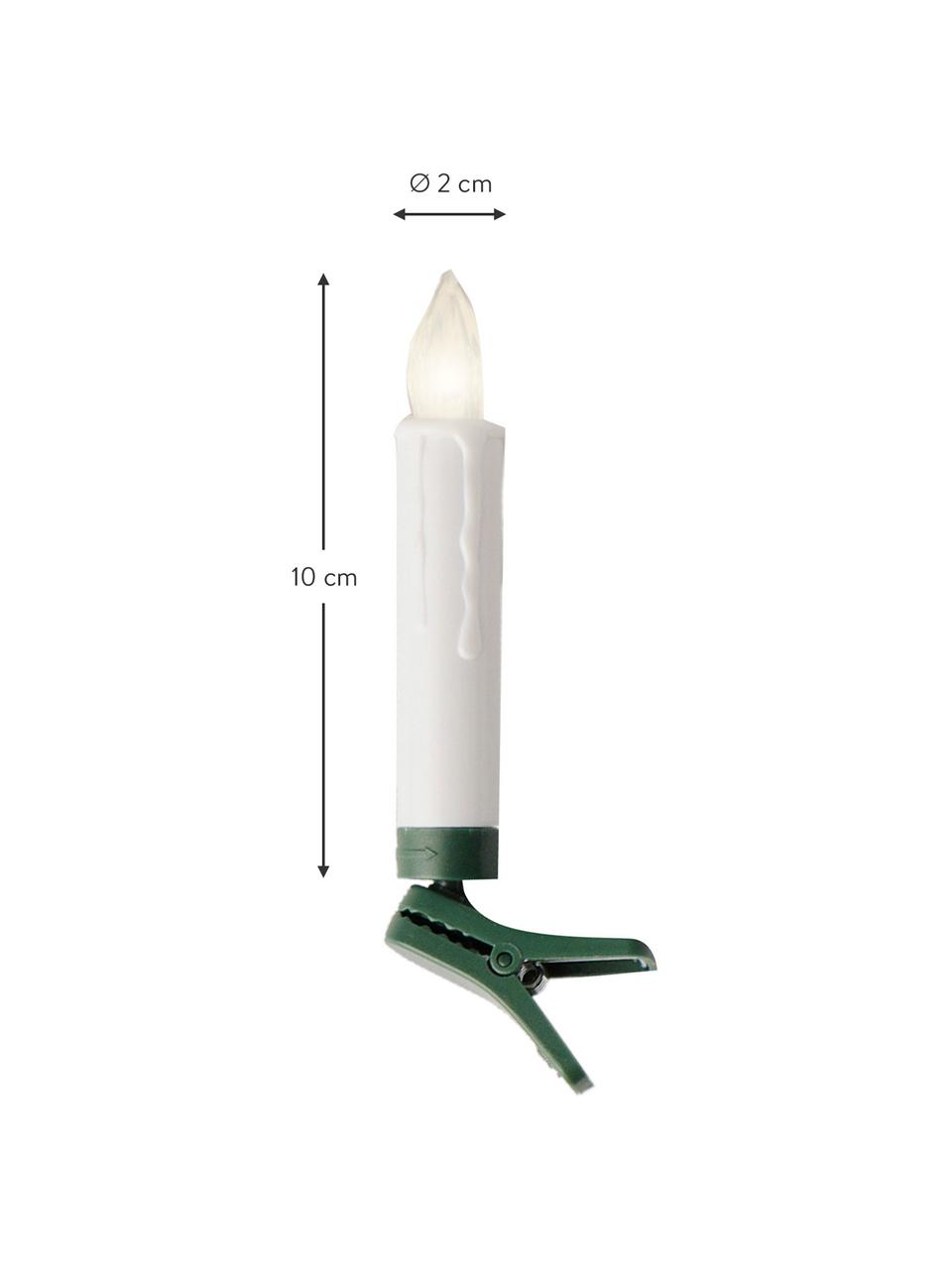 Set de velas LED Bonita, 11 pzas., blanco cálido, a pilas, Plástico, Verde, blanco, Ø 2 x Al 10 cm