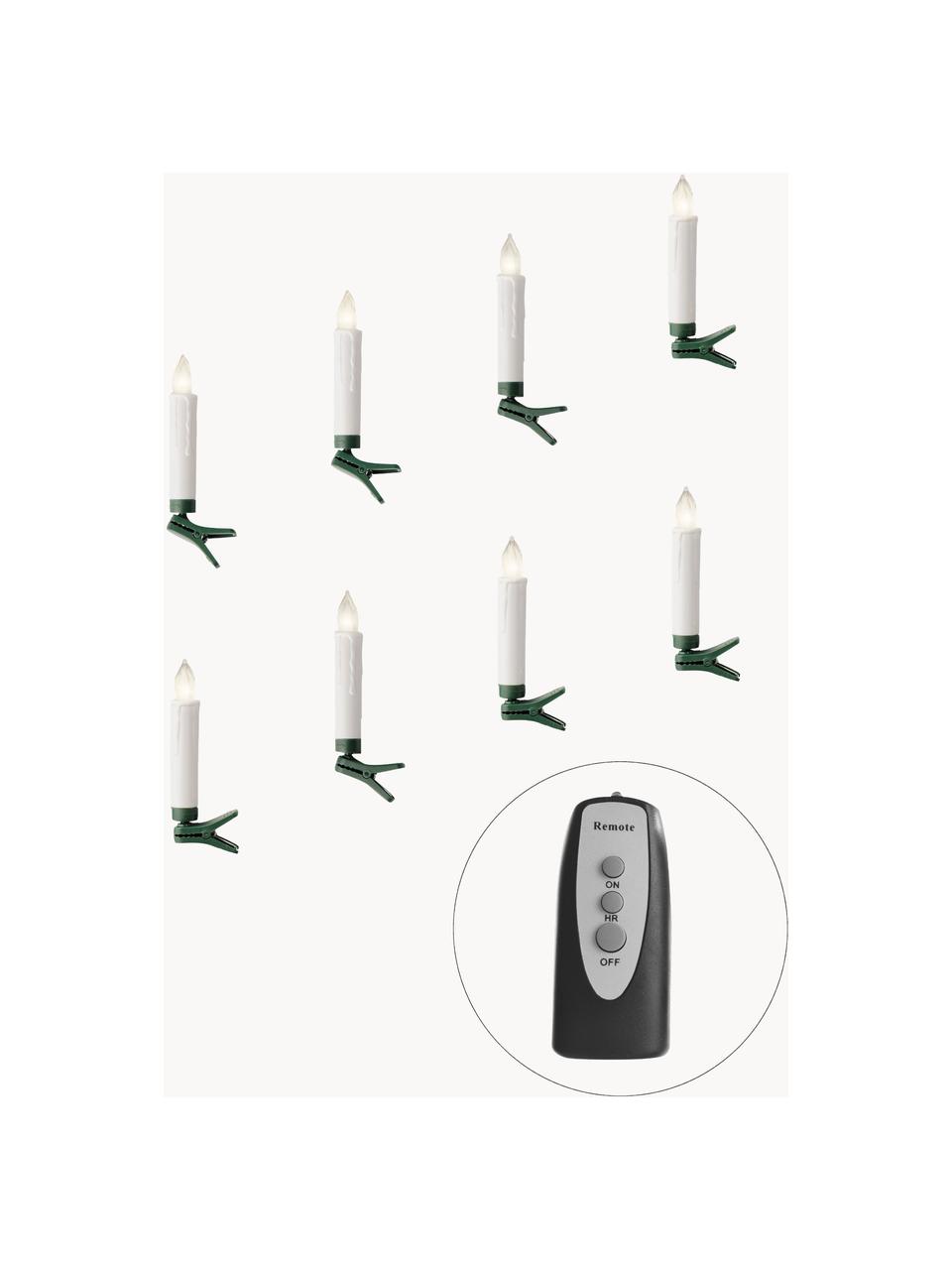 Bougies LED avec télécommande Bonita, 11 élém., Plastique, Vert, blanc, Ø 2 x haut. 10 cm