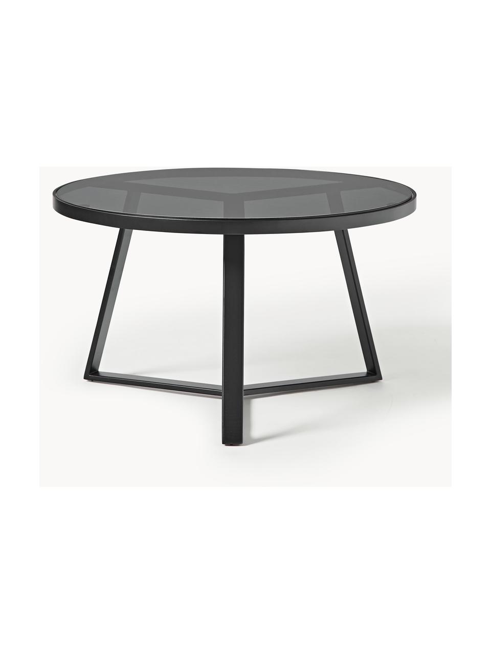 Kulatý konferenční stolek Fortunata, Transparentní, černá, Ø 70 cm, V 40 cm