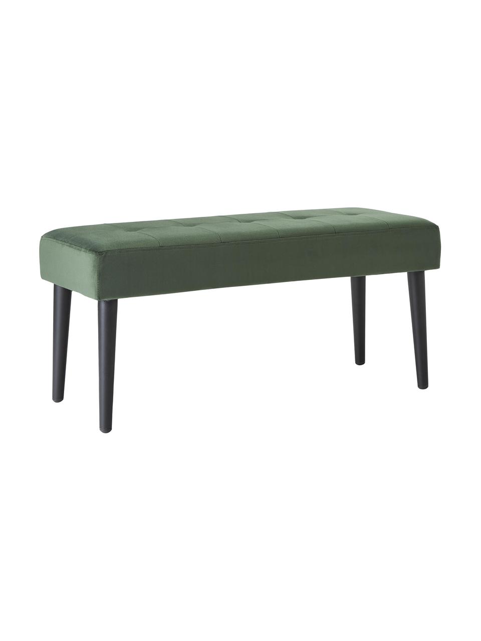 Zamatová čalúnená lavička Glory, Zamatová tmavozelená, Š 95 x V 45 cm