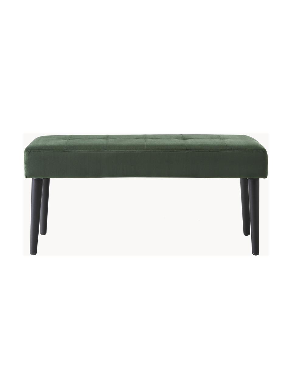 Banco tapizado en terciopelo Glory, Tapizado: terciopelo de poliéster A, Patas: metal con pintura en polv, Terciopelo verde oscuro, An 95 x Al 45 cm