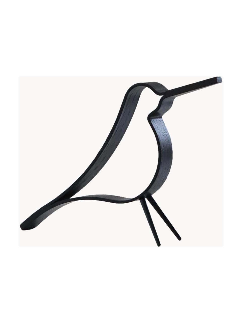 Figura decorativa artesanal pájaro Woody, Tablero de fibras de densidad media (MDF), Negro, An 20 x Al 14 cm