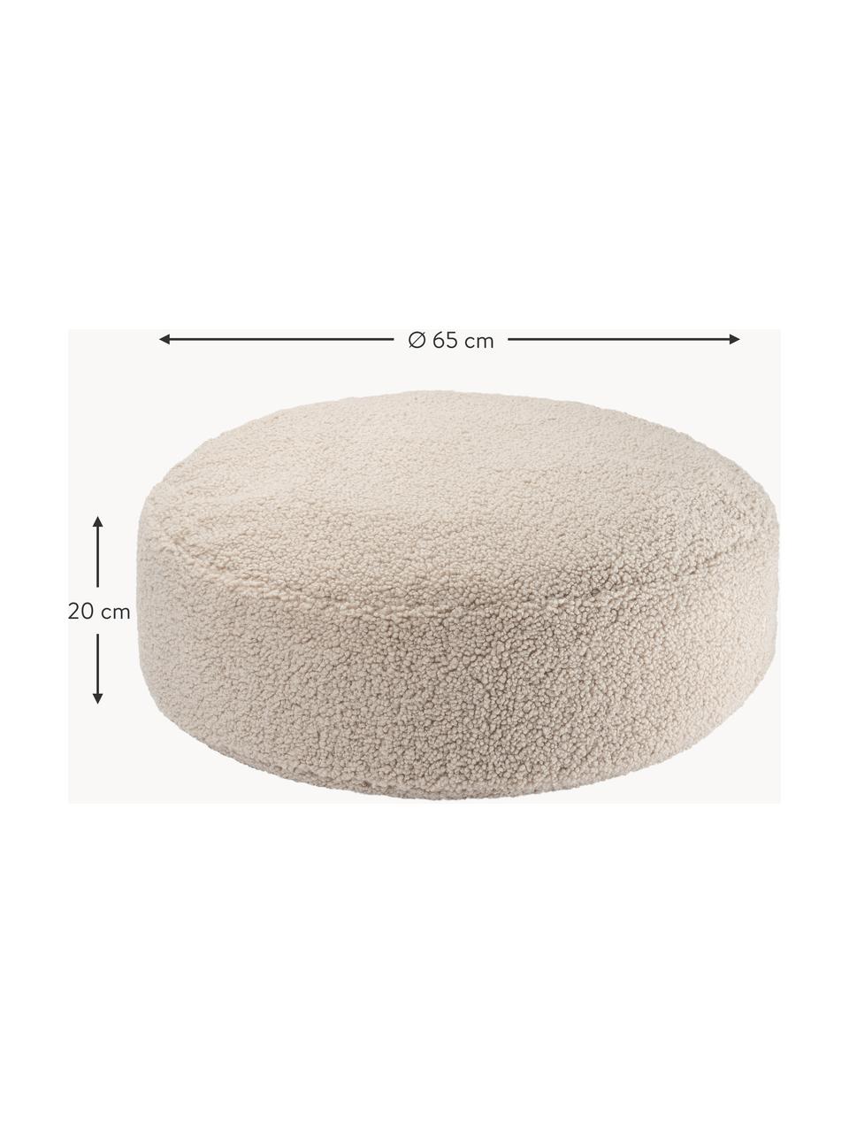 Kinder-Pouf Sugar aus Teddy, Ø 65 cm, Teddy Hellbeige, Ø 65 x H 20 cm