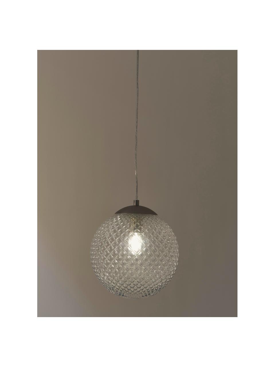 Lampa wisząca ze szkła Lorna, Transparentny, odcienie srebrnego, Ø 25 cm