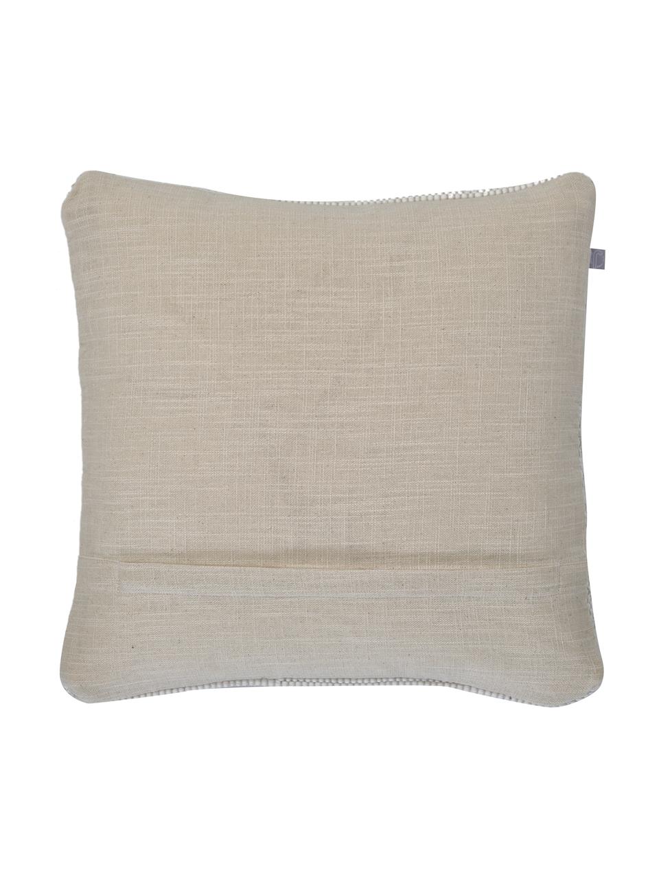 Copricuscino con superficie strutturata Elvira, 90% cotone riciclato, 10% cotone, Beige, Larg. 50 x Lung. 50 cm