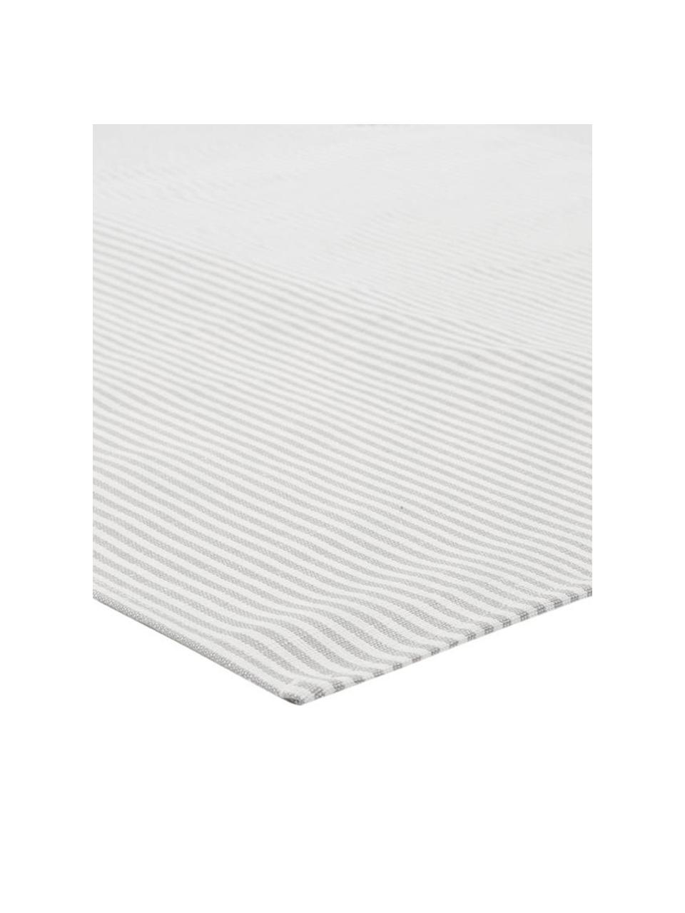 Servilletas de lino Streifen, 6 uds., Blanco, gris, An 45 x L 45 cm