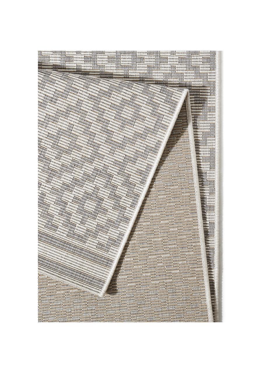 In- & Outdoor-Teppich Meadow Raute mit grafischem Muster, Grau, Beige, B 80 x L 150 cm (Größe XS)