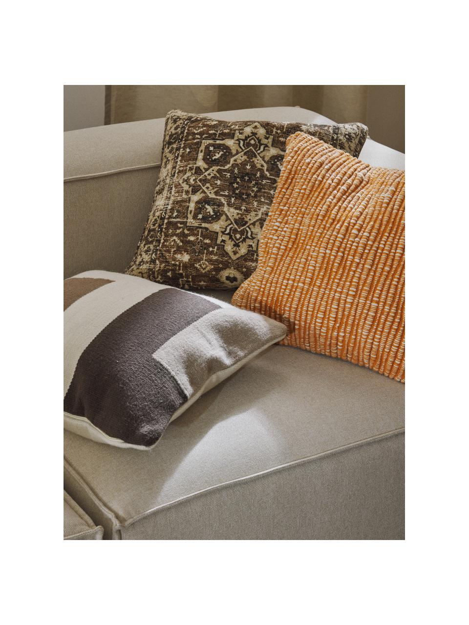 Housse de coussin 50x50 motif abstrait Aylin, 85 % laine, 15 % coton, Tons bruns, larg. 50 x long. 50 cm