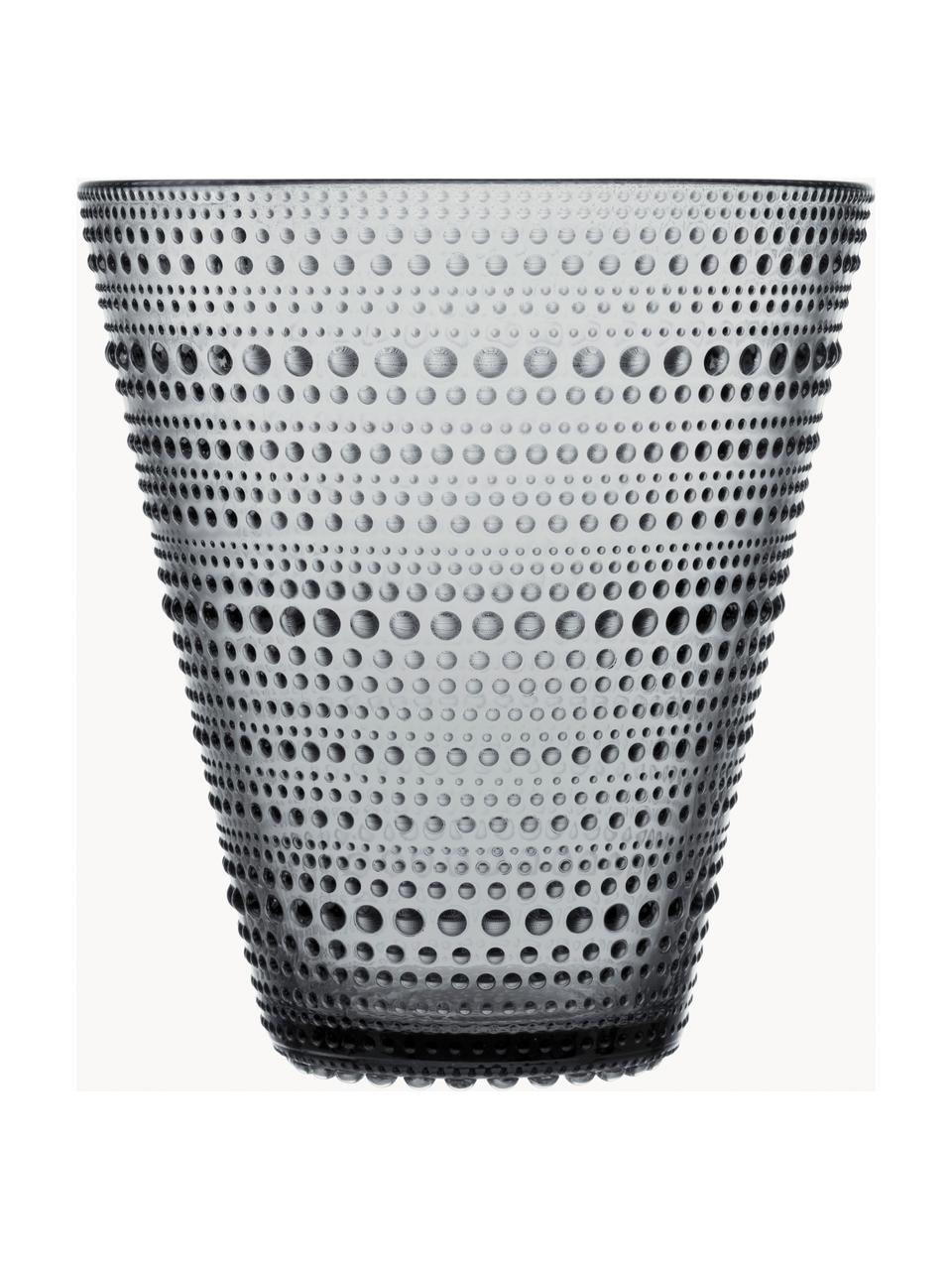 Vase en verre Kastehelmi, haut. 15 cm, Verre, Gris foncé, transparent, Ø 14 x haut. 15 cm