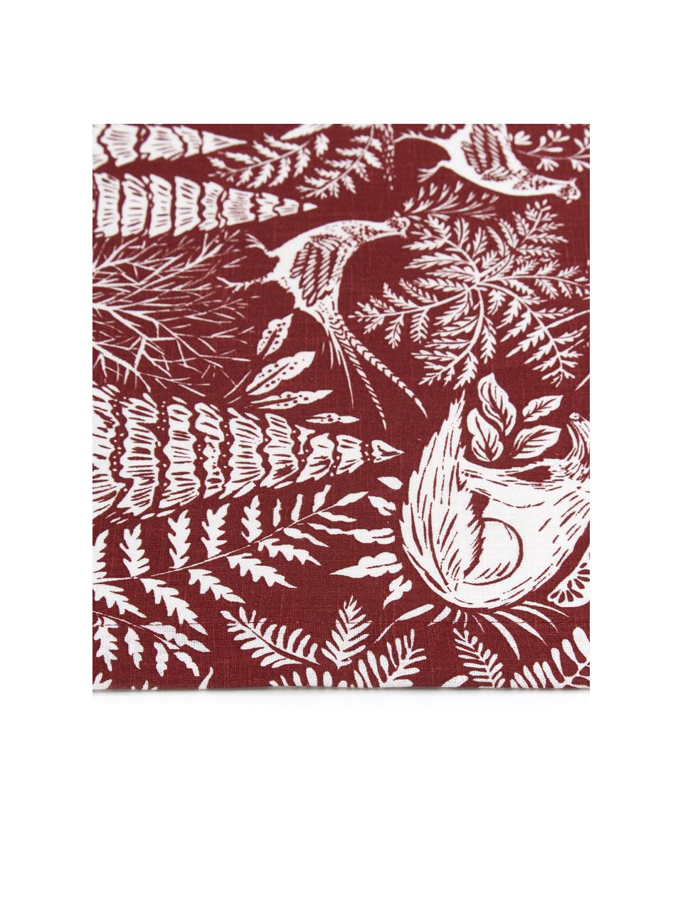 Bieżnik Forest, 85% ramia, 15% bawełna, Czerwony, kremowy, S 40 x D 145 cm