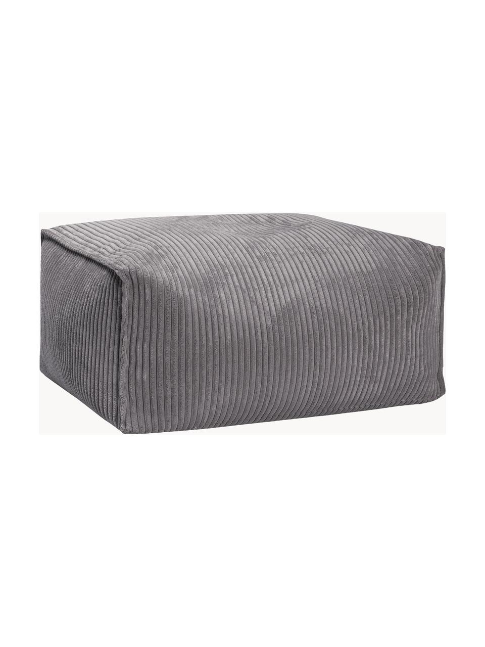 Poduszka podłogowa ze sztruksu Shara, Tapicerka: sztruks (100% poliester), Ciemny szary, S 65 x W 35 cm