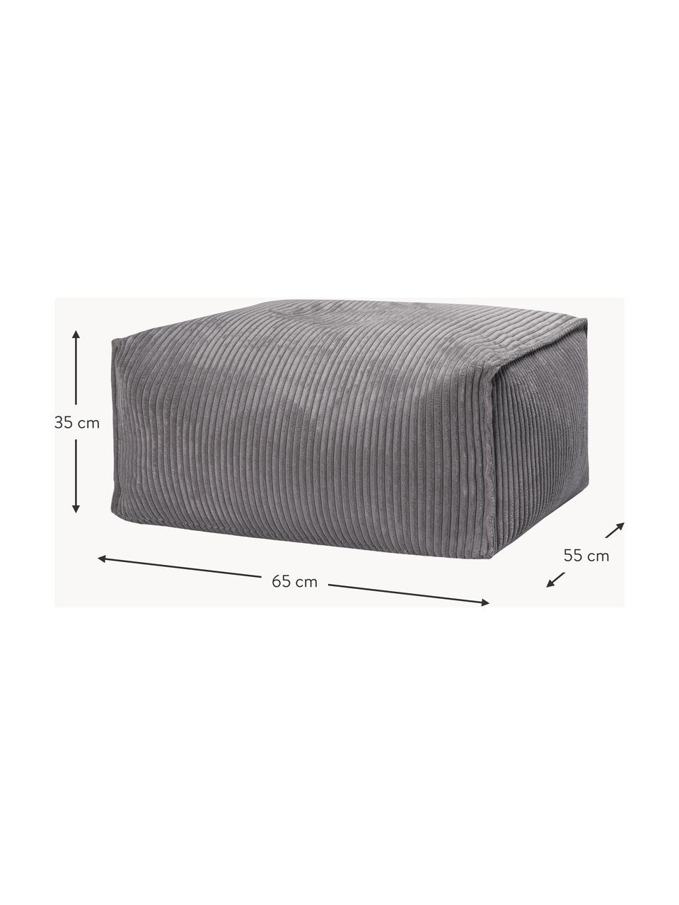 Cord-Bodenkissen Shara, Bezug: Cord (100 % Polyester), Dunkelgrau, B 65 x H 35 cm