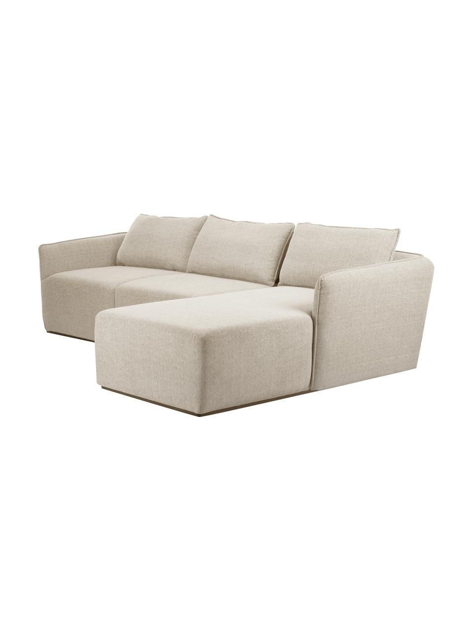 Ecksofa John (4-Sitzer) in Beige, Bezug: 100% Polyester Der hochwe, Gestell: Massives Eschenholz, Euka, Füße: Kunststoff, Webstoff Beige, B 272 x L 85 cm, Eckteil rechts