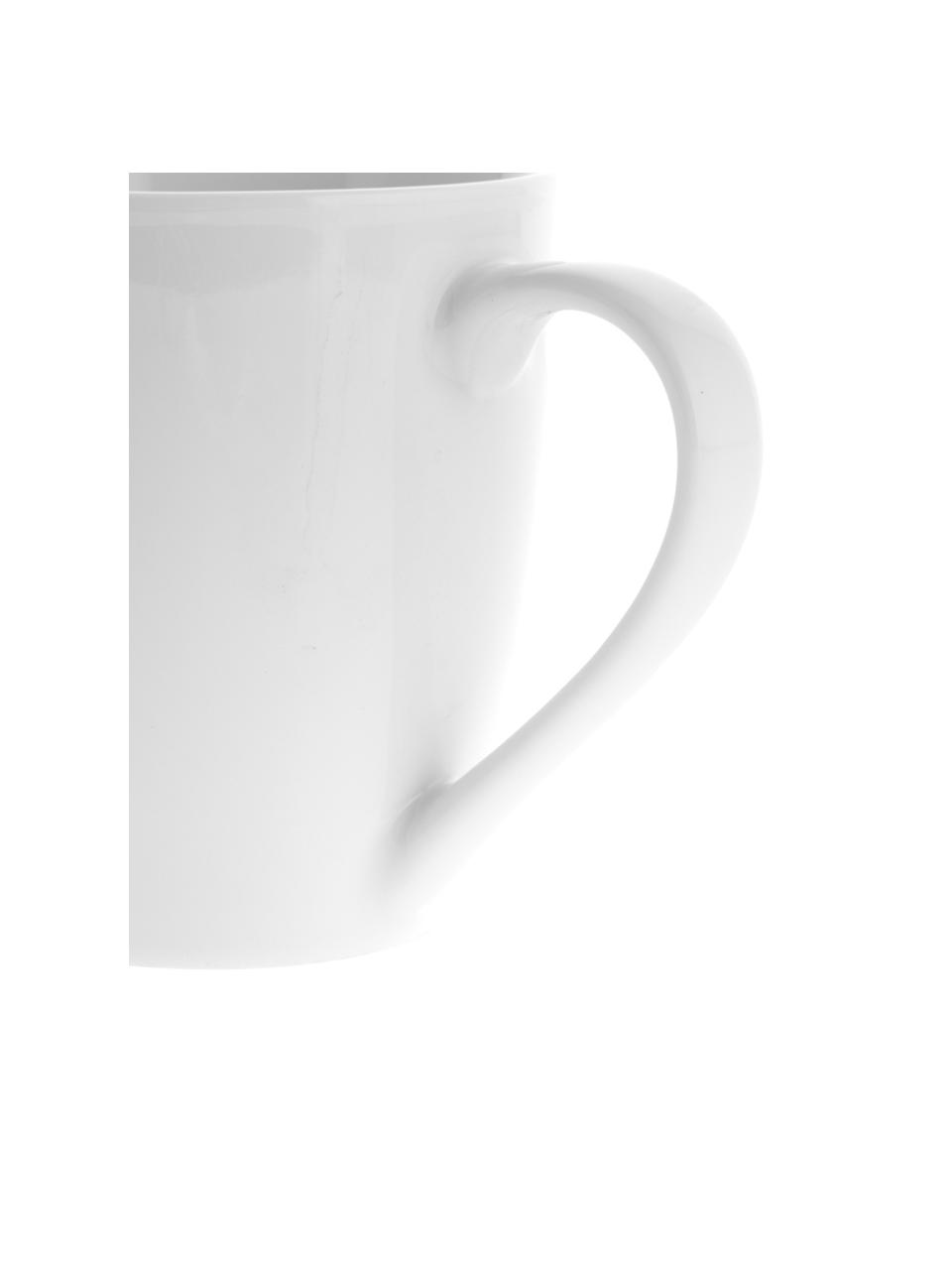 Kubek z porcelany Delight, 4 szt., Porcelana, Biały, Ø 9 x W 10 cm, 350 ml