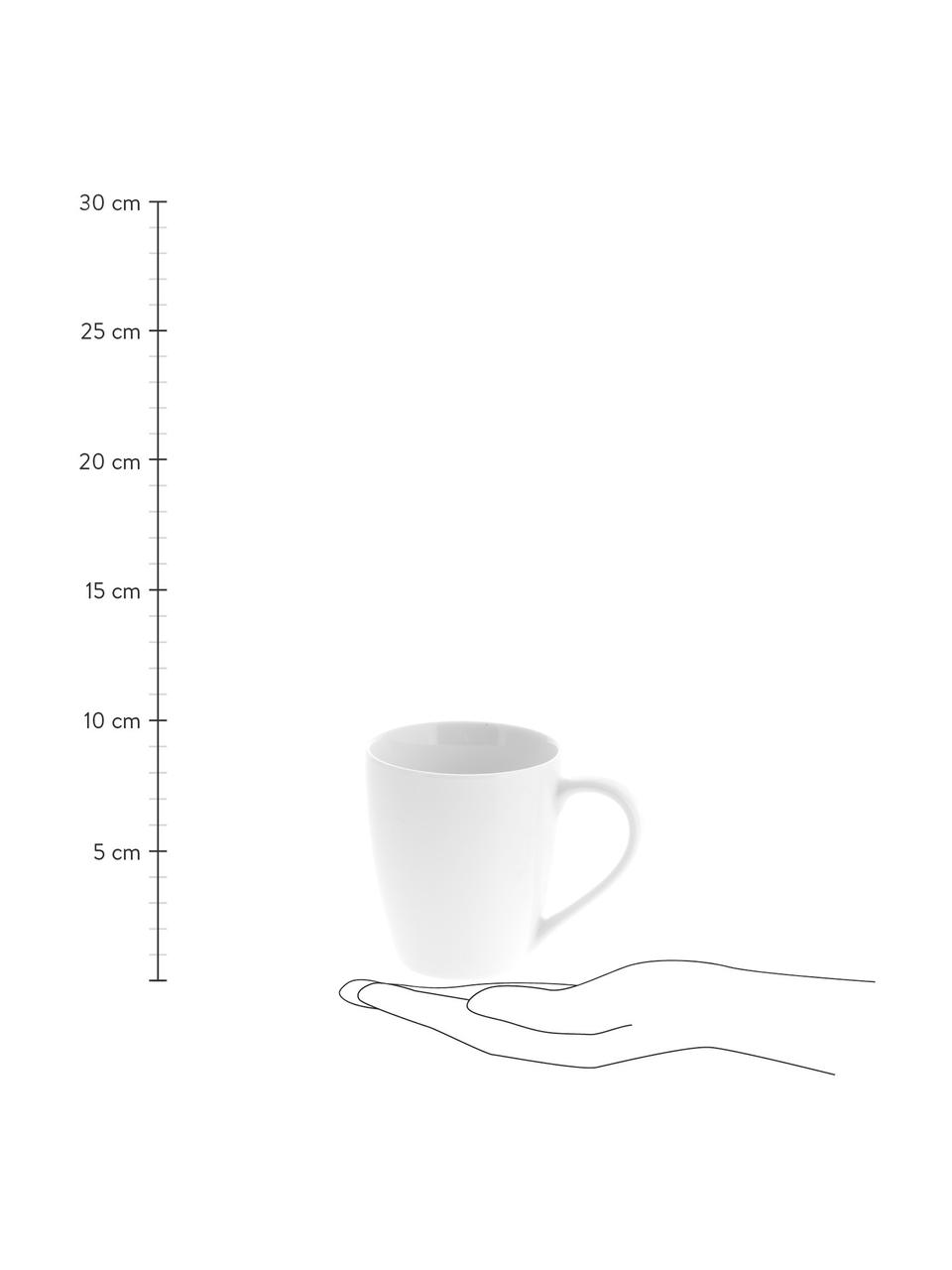 Tazas de café de porcelana Delight, 2 uds., Porcelana, Blanco, Ø 9 x Al 10 cm, 350 ml