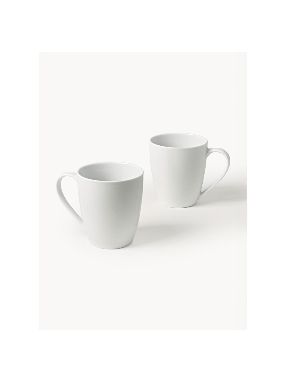 Tazas de café de porcelana Delight, 2 uds., Porcelana, Blanco, Ø 9 x Al 10 cm, 350 ml