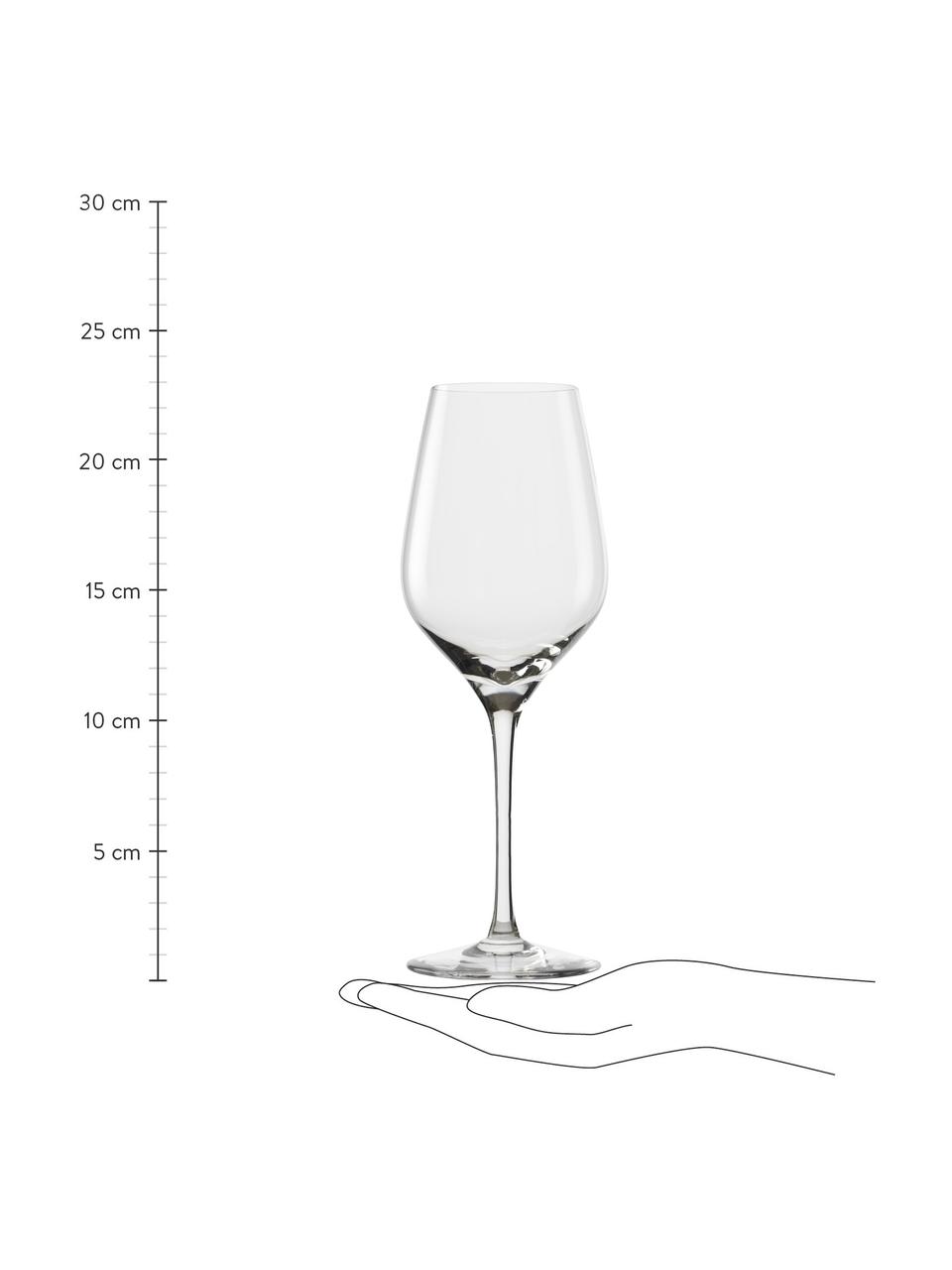 Kristallen witte wijnglazen Exquisit, 6 stuks, Kristalglas, Transparant, Ø 8 x H 23 cm, 420 ml