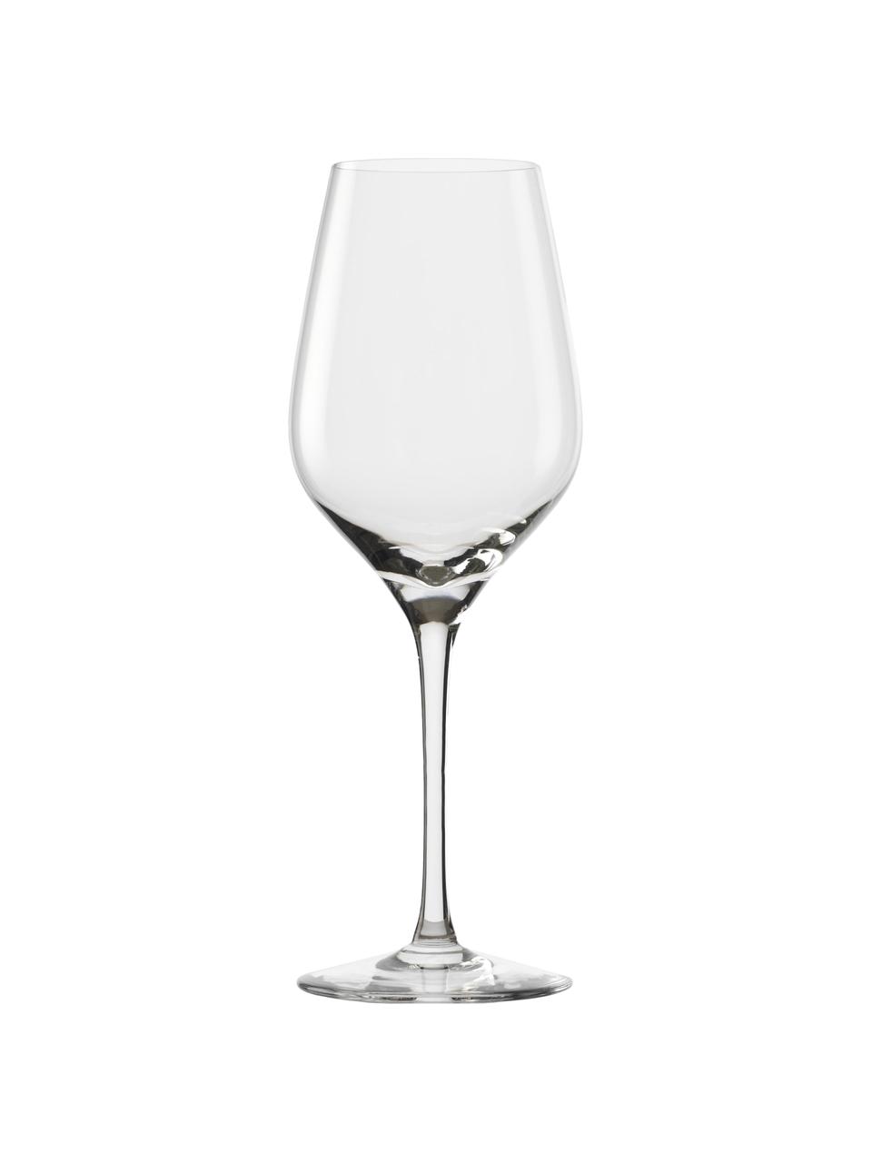Kristallen witte wijnglazen Exquisit, 6 stuks, Kristalglas, Transparant, Ø 8 x H 23 cm, 420 ml