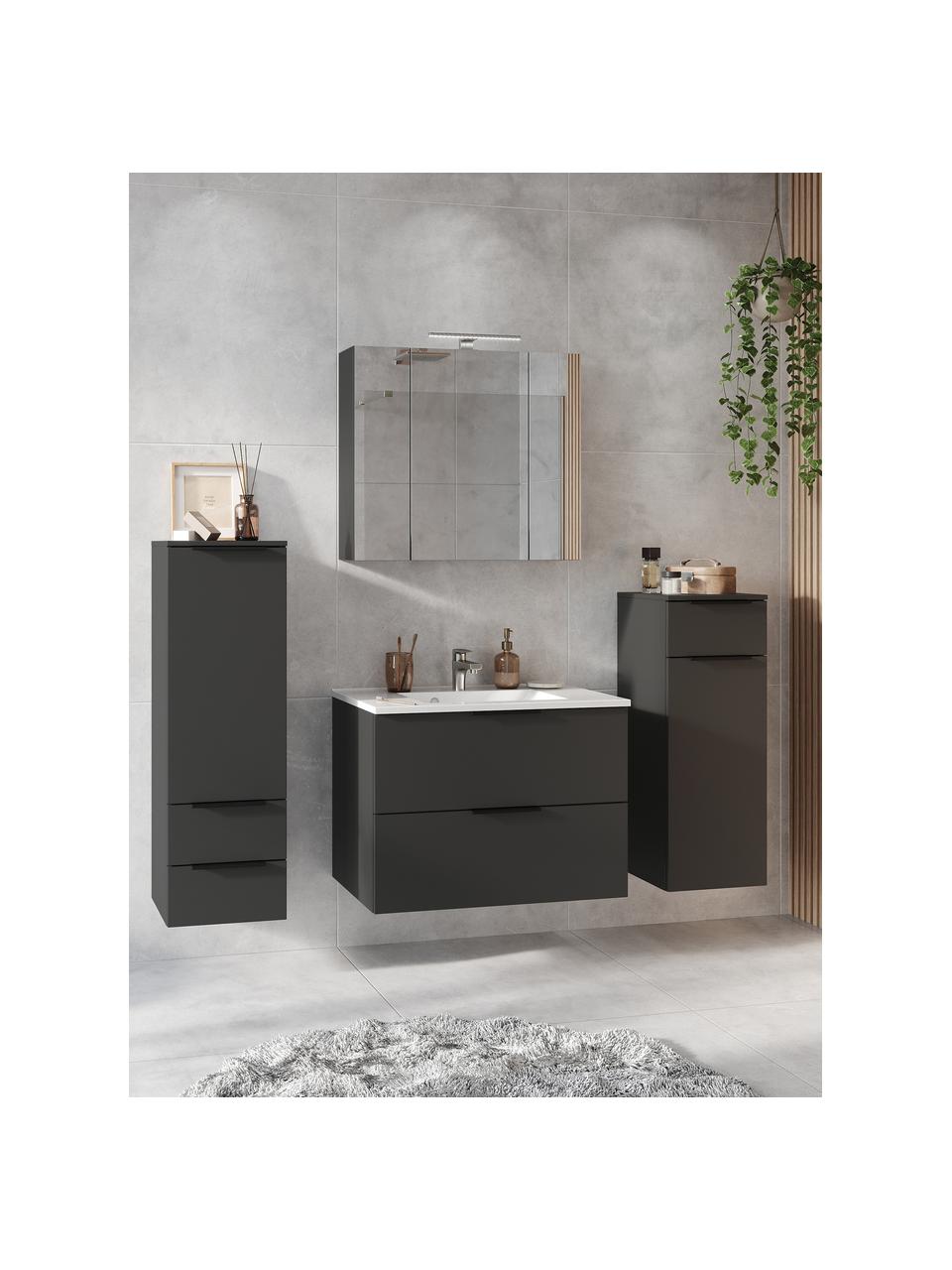 Armoire centrale de salle de bain Crandon, larg. 36 cm, Anthracite, larg. 36 x haut. 93 cm