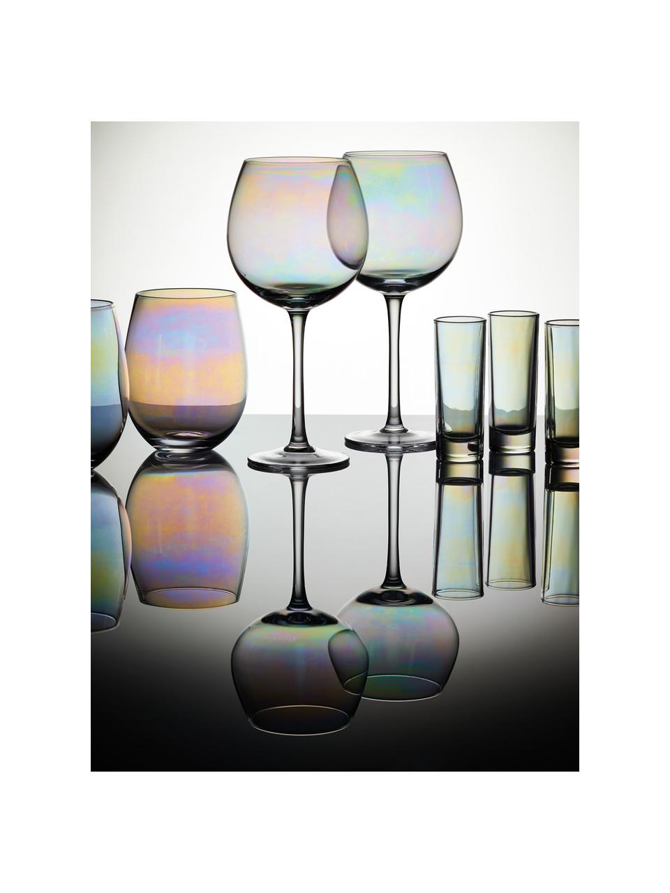 Verre à vin effet nacre Iridescent , 2 pièces, Verre, Transparent, Ø 9 x haut. 22 cm