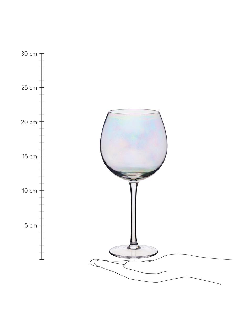 Verre à vin effet nacre Iridescent , 2 pièces, Verre, Transparent, Ø 9 x haut. 22 cm