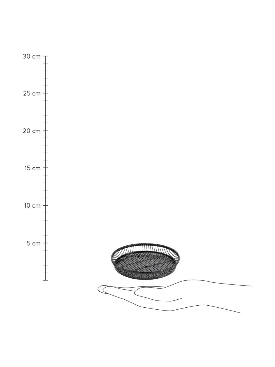 Rond bamboe dienblad Bila in zwart, Ø 37 cm, Bamboe, Zwart, Ø 37 cm