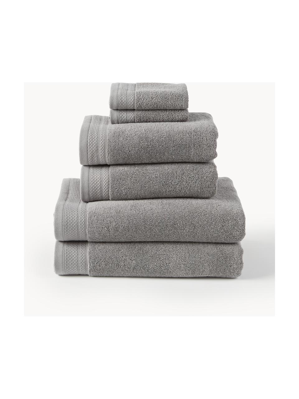 Set de toallas de algodón ecológico Premium, tamaños diferentes, 100% algodón ecológico con certificado GOTS (por GCL International, GCL-300517)
Gramaje superior 600 g/m², Gris oscuro, Set de 4 (toalla lavabo y toalla ducha)