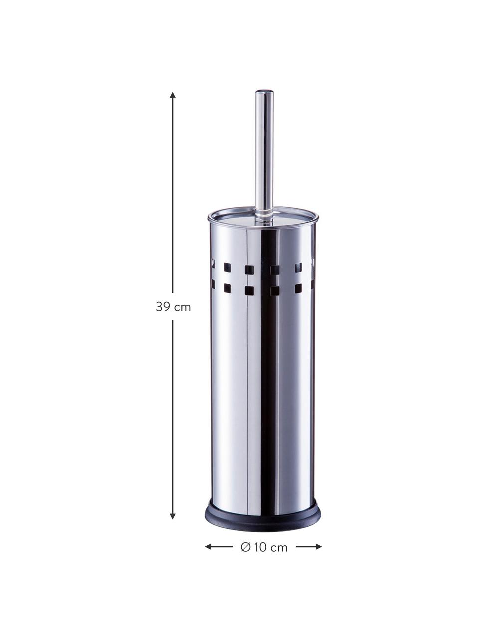 Toiletborstel Tinni met edelstalen houder, Edelstaal, Edelstaalkleurig, Ø 10 x H 39 cm