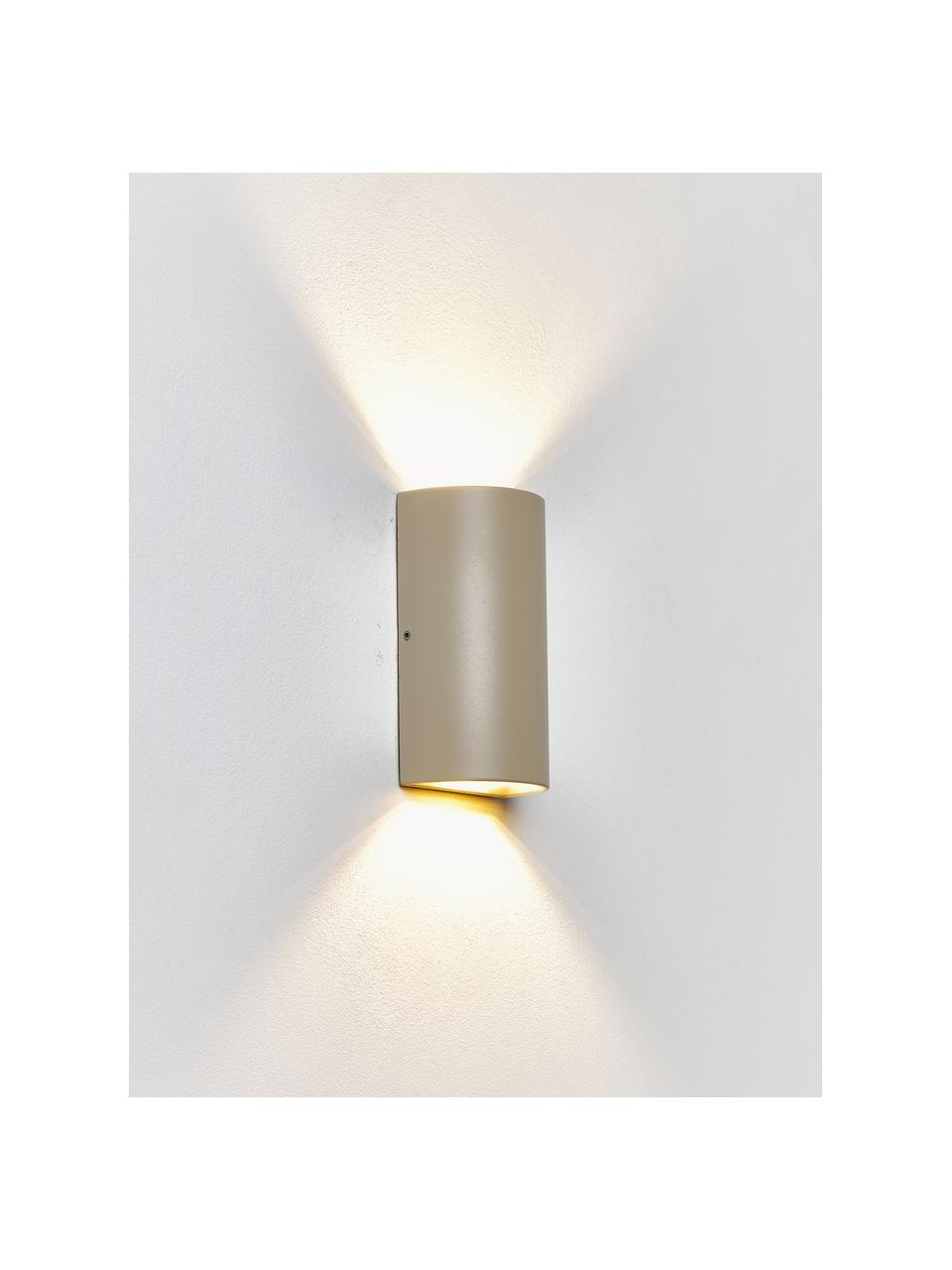 Outdoor wandlamp Rold, Lamp: metaal, gecoat, Diffuser: glas, Beige, Ø 9 x H 16 cm