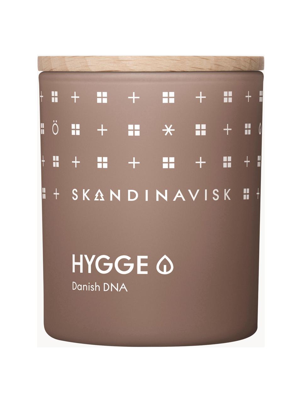 Vela perfumada Hygge (té negro, hojas de menta, manzanas secas), Recipiente: vidrio, Caja: cartón, Marrón, Ø 6 x Al 8 cm