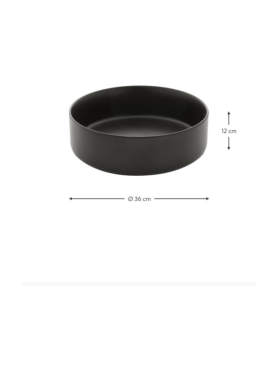 Vasque à poser en céramique Klimt, Ø 36 cm, Céramique, Noir, Ø 36 x haut. 12 cm