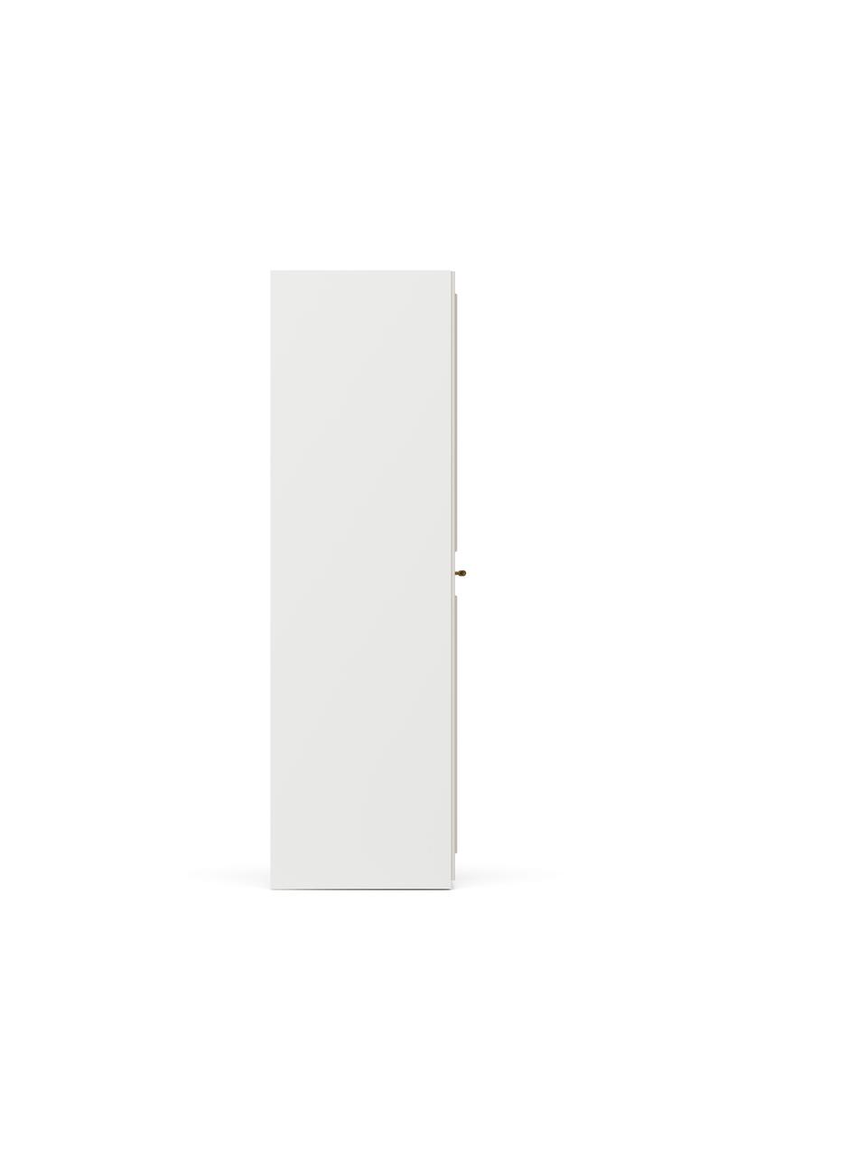 Modulaire draaideurkast Charlotte in beige met 4 deuren, verschillende varianten, Frame: met melamine beklede spaa, Beige, B 200 x H 200 cm, basis interieur