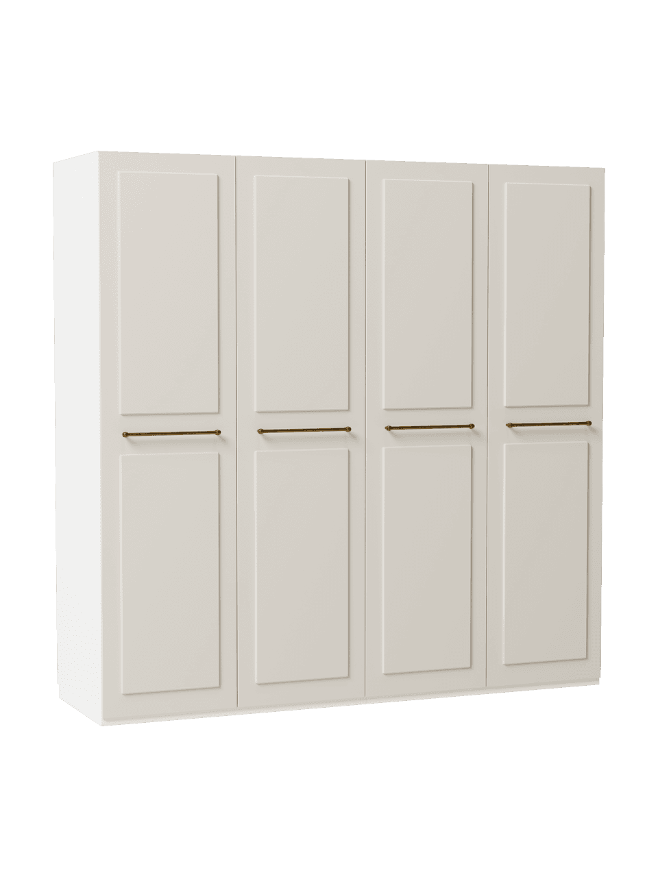 Szafa modułowa Charlotte, 4-drzwiowa, różne warianty, Korpus: płyta wiórowa pokryta mel, Beżowy, W 200 cm, Basic