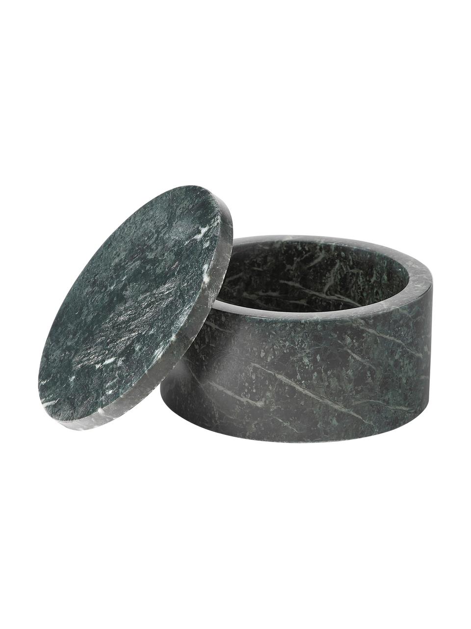 Portaoggetti in marmo con coperchio Venice, Marmo, Verde marmorizzato, Ø 13 x Alt. 7 cm