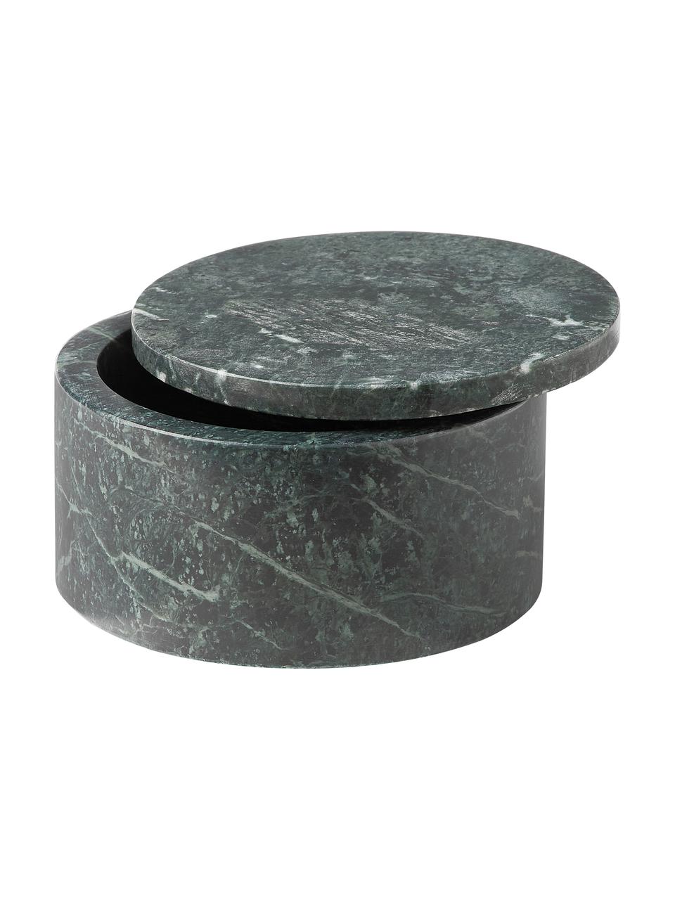 Boîte à bijoux en marbre Venice, Marbre, Vert, marbré, Ø 13 x haut. 7 cm