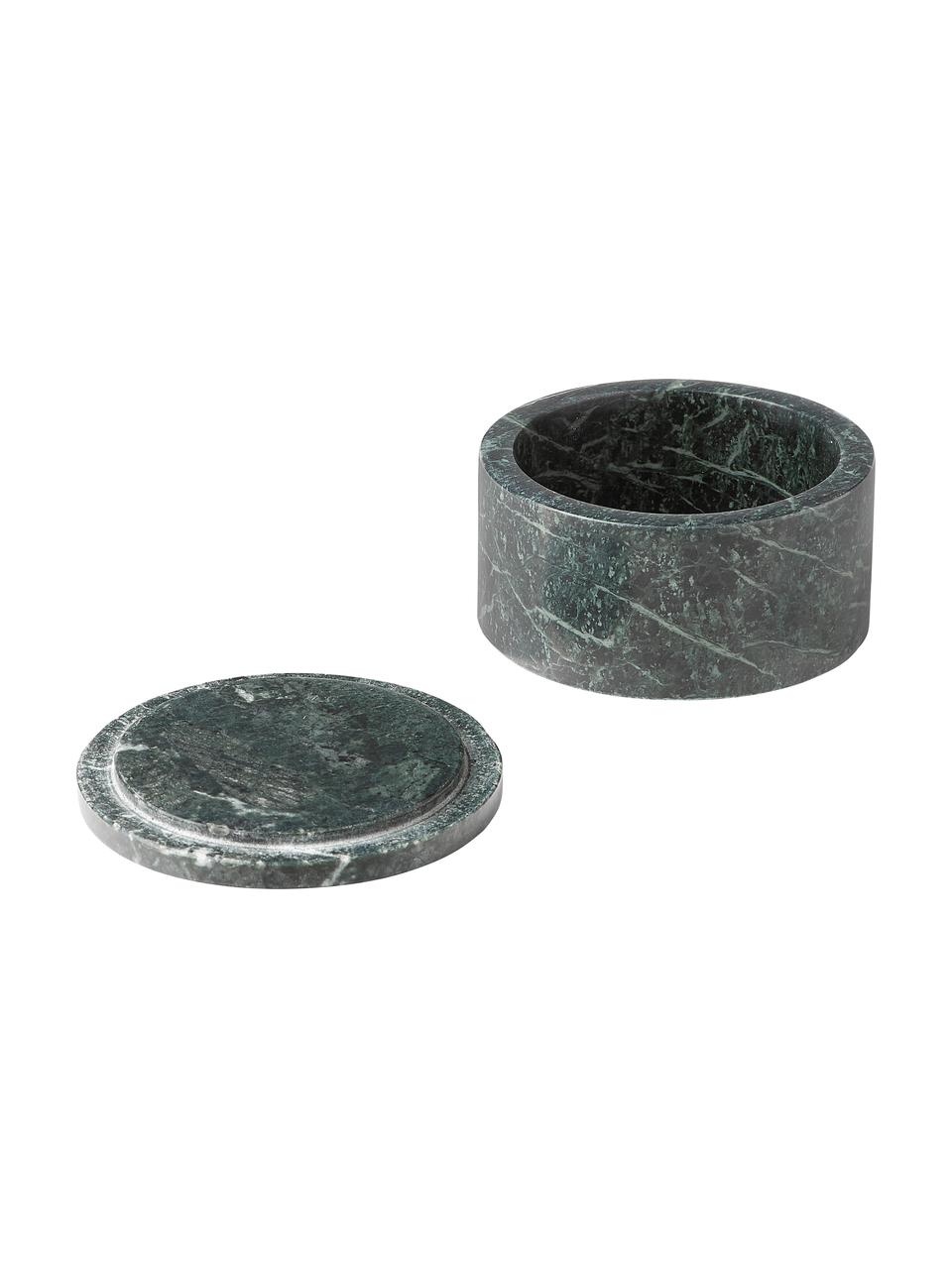 Portaoggetti in marmo con coperchio Venice, Marmo, Verde marmorizzato, Ø 13 x Alt. 7 cm