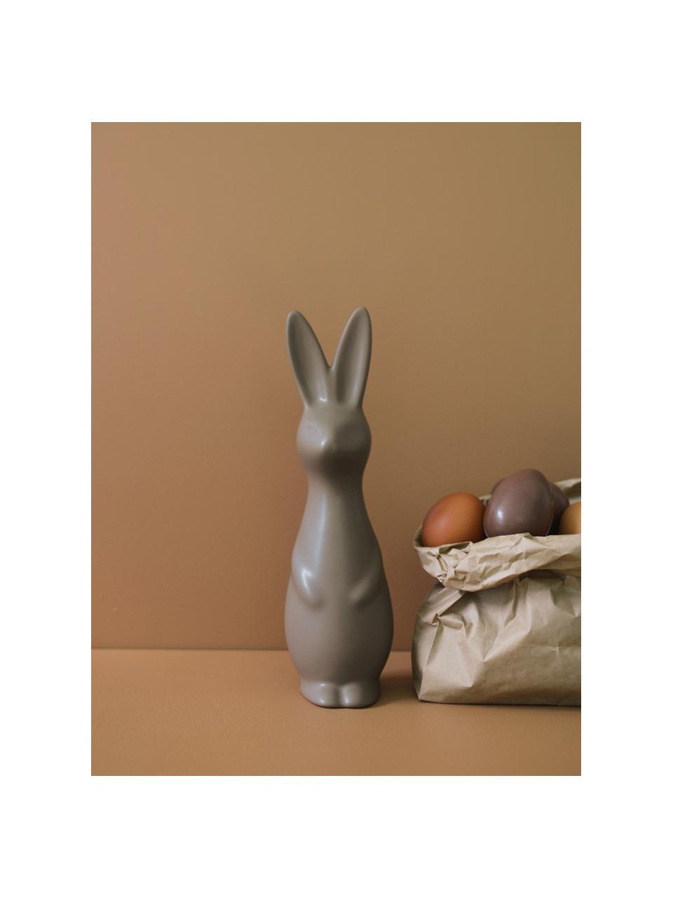Decorazione pasquale a forma di coniglietto Swedsih, alt. 27 cm, Ceramica, Taupe opaco, Ø 8 x Alt. 27 cm
