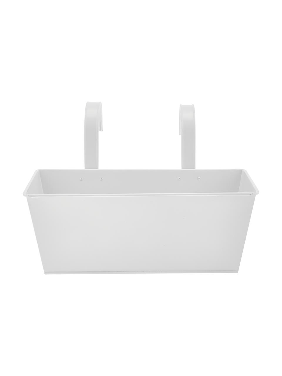 XL Balkon-Übertopf Larissa aus Metall, Metall, beschichtet, Weiß, B 40 x H 28 cm