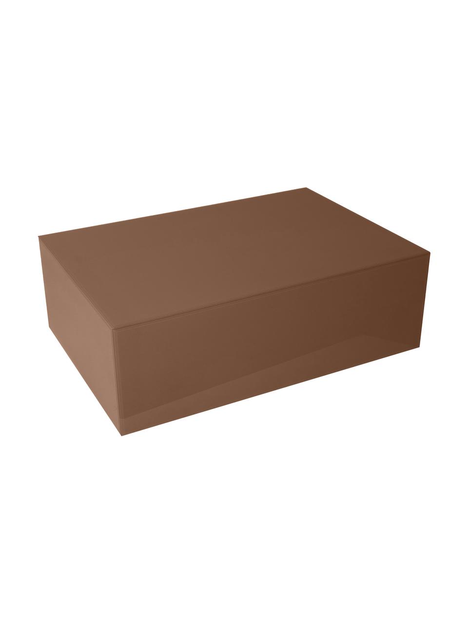 Mesa de centro de vidrio espejada Block, Estructura: vidrio, Verde oliva, An 88 x F 55 cm