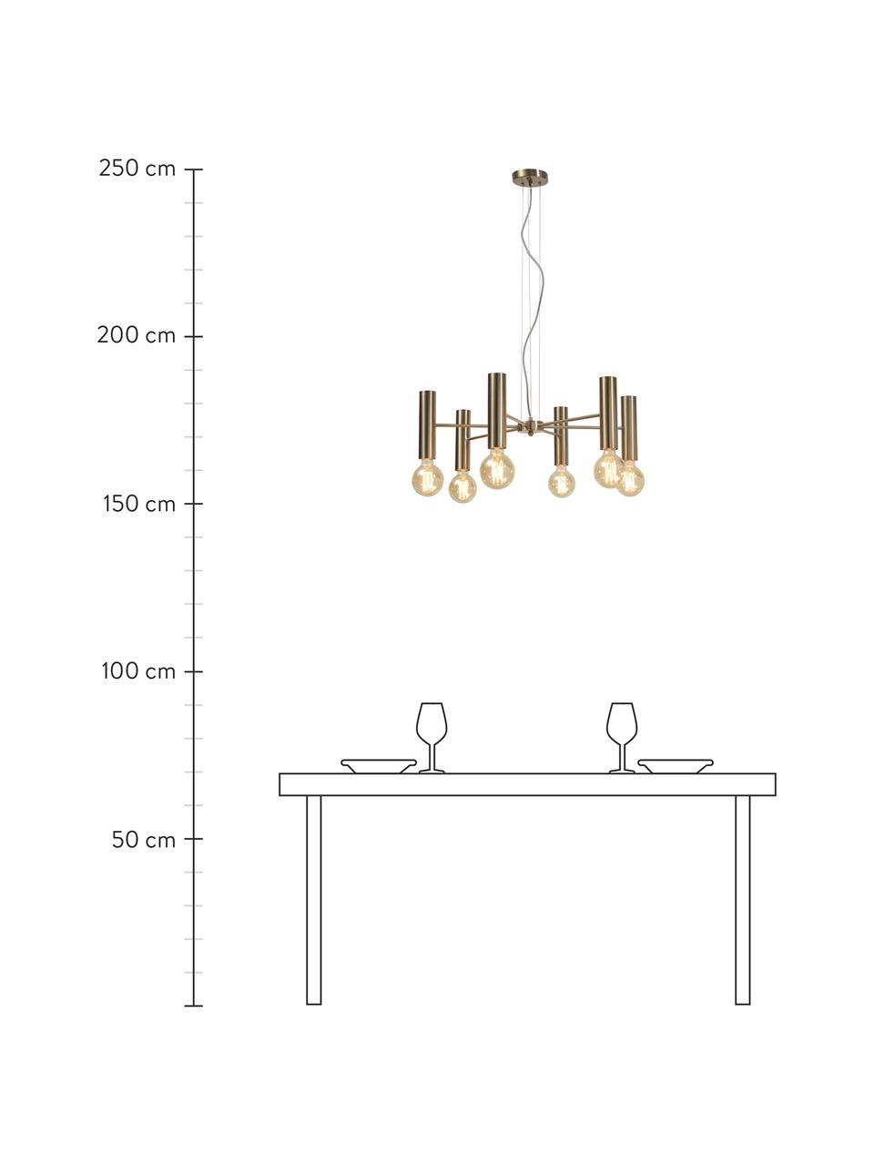 Grote hanglamp Cannes in goudkleur, Baldakijn: metaal, Goudkleurig, Ø 70 x H 20 cm