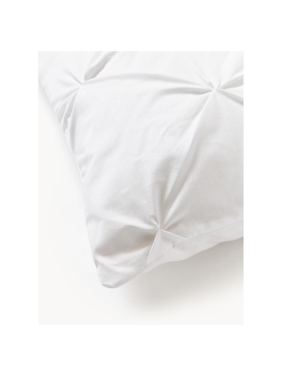 Funda de almohada de percal en look origami Brody, Blanco, An 45 x L 110 cm