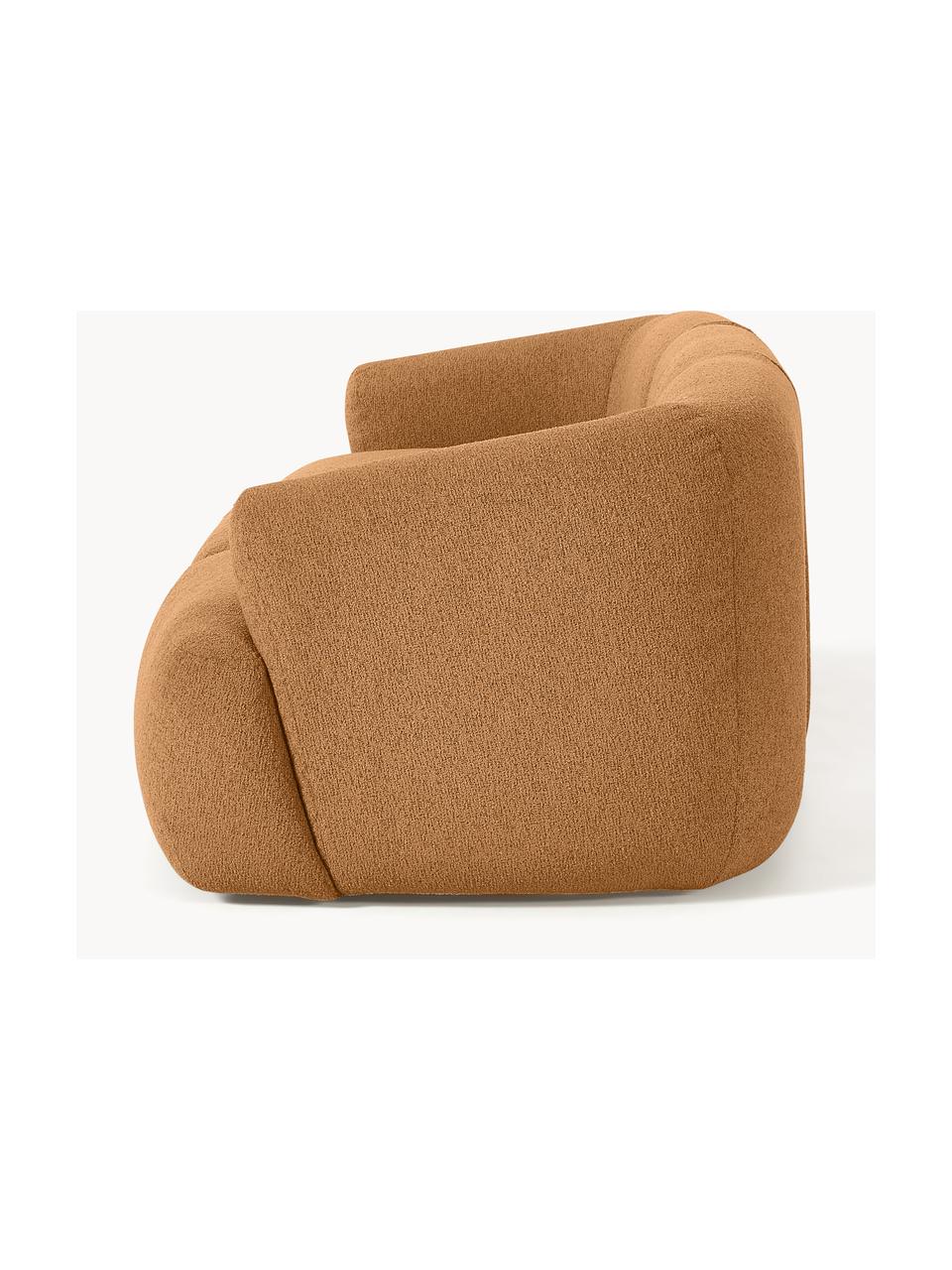 Modulares Bouclé-Sofa Sofia (3-Sitzer), Bezug: Bouclé (100 % Polyester) , Gestell: Fichtenholz, Spanplatte, , Bouclé Hellbraun, B 277 x T 103 cm