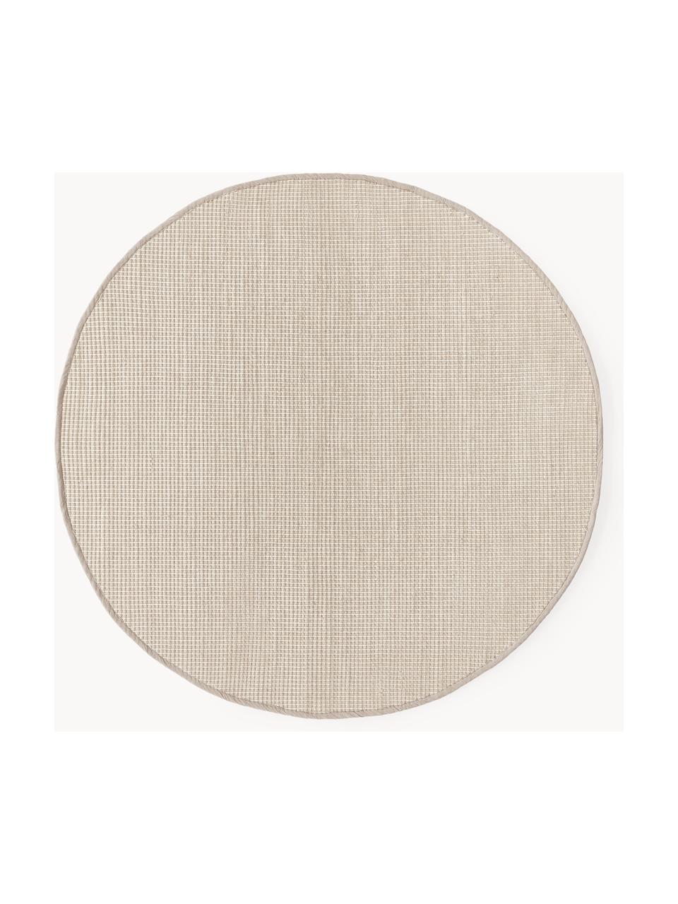 Alfombra redonda artesanal de lana Amaro, 67% lana (certificado RWS), 33% algodón 

Las alfombras de lana se pueden aflojar durante las primeras semanas de uso, la pelusa se reduce con el uso diario., Beige claro, blanco crema, Ø 150 cm (Tamaño M)