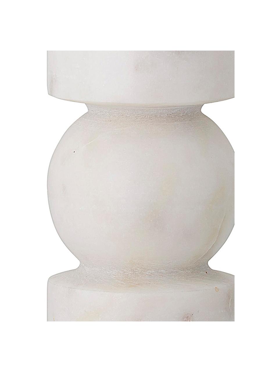Teelichthalter Vot, Marmor, Weiß, marmoriert, Ø 7 x H 20 cm