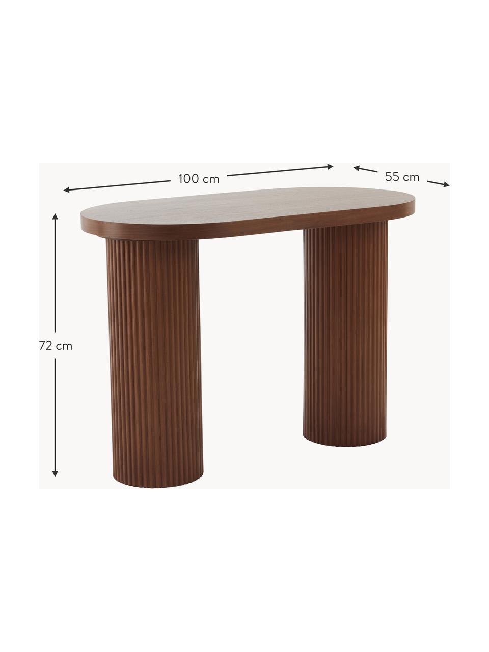 Drevený pracovný stôl Torello, Tmavé dubové drevo, Š 100 x H 55 cm